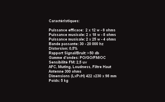 Teleton tfs 300, caractristiques,